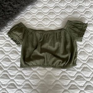Aerie olive green crop top NWOT!